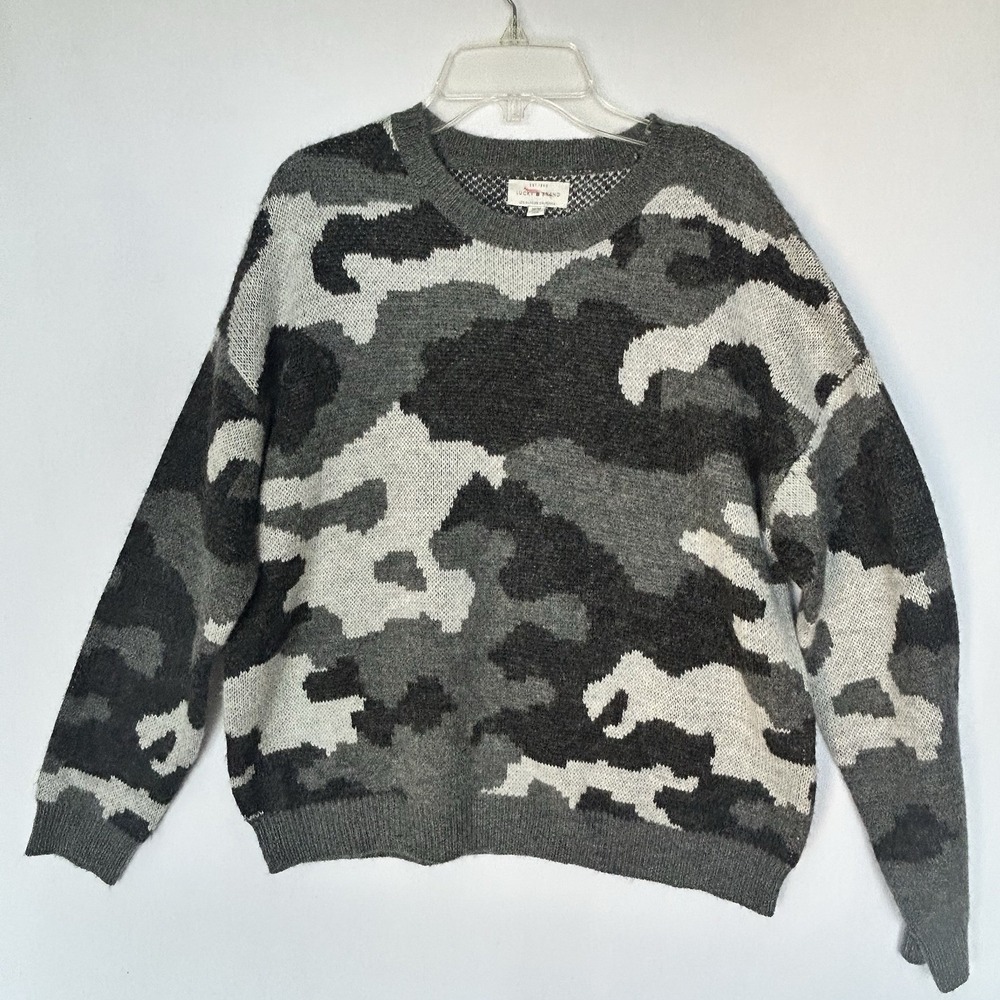 Lucky Brand Women's Sweater Camouflage Pullover Long Sleeve Medium Streetwear